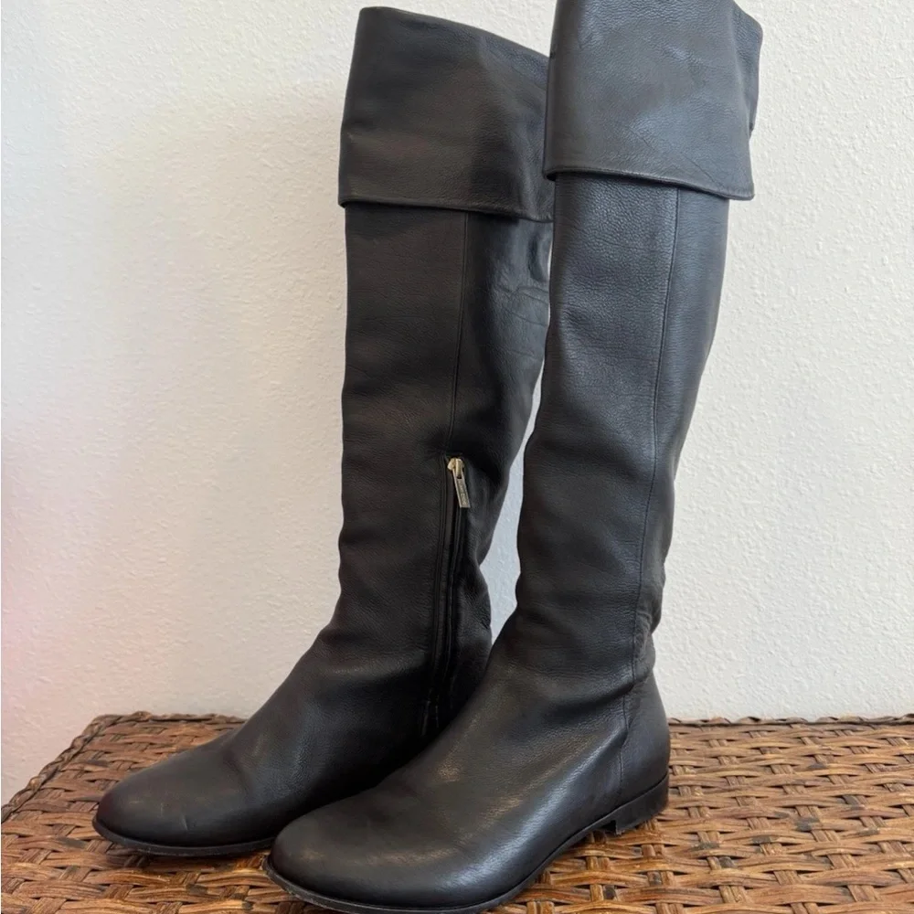 Jimmy Choo Knee-High Long Boots Black Size37.5/US7 NoBox Side Zip